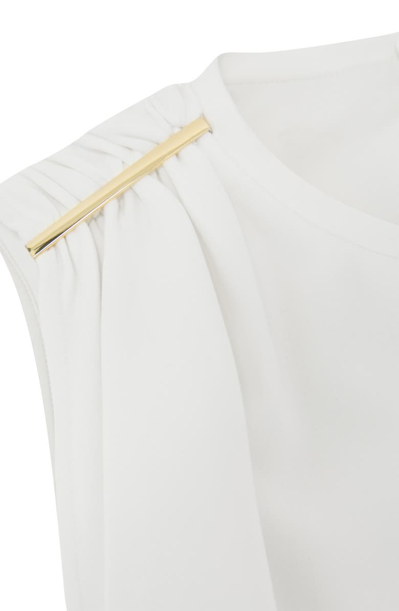 Reiss Bronte Ruched Sleeveless Midi Dress, Alternate, color, Ivory