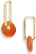 Panacea Disc Drop Hoop Earrings
