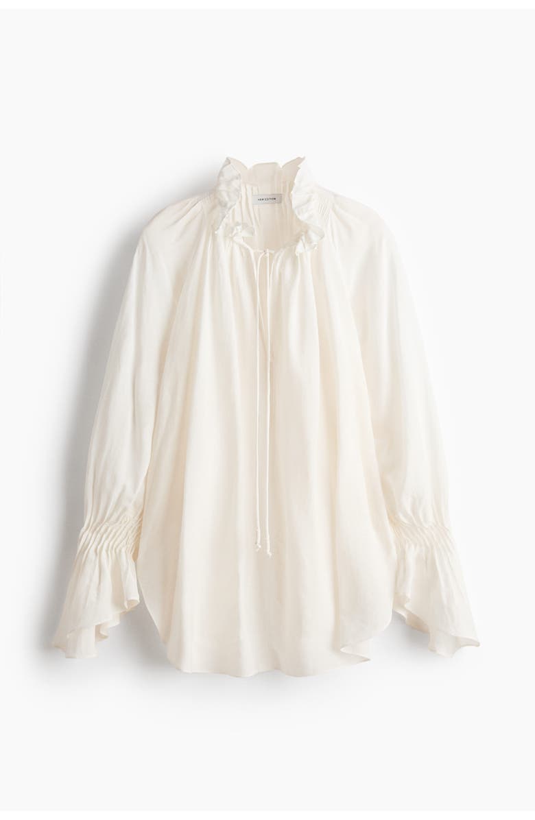 H&M Oversized linen-blend shirt, Alternate, color, White