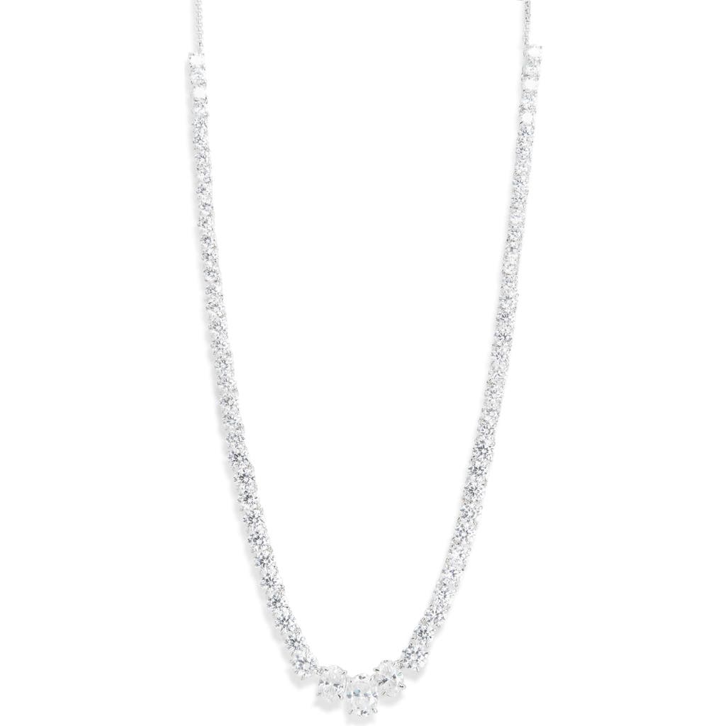 Nadri Stellar Slider Collar Necklace In Silver