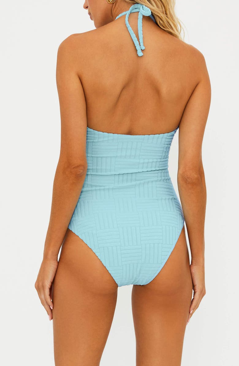Beach Riot Phoenix Halter One-Piece Swimsuit, Alternate, color, Blueberry