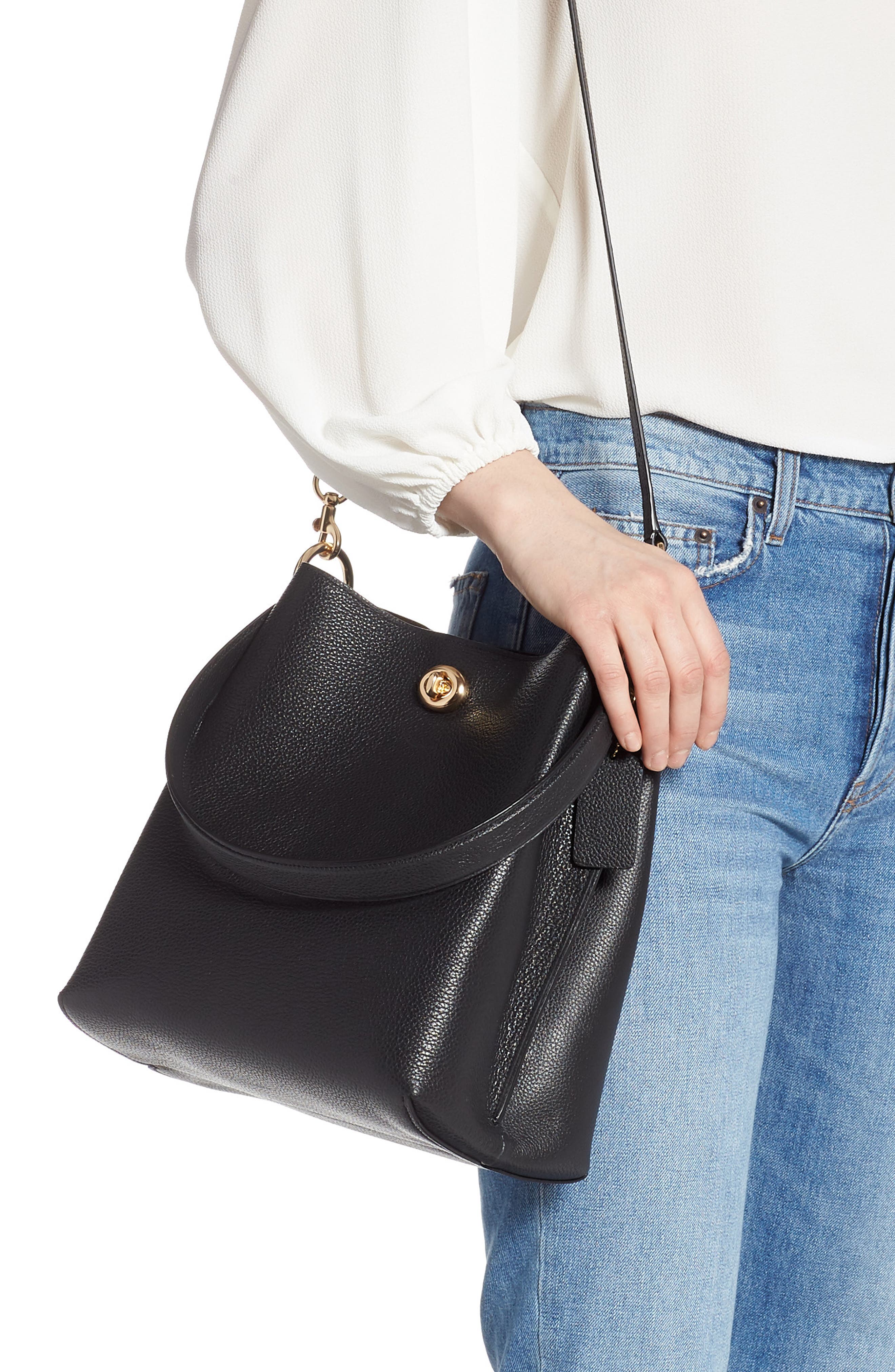 COACH Charlie Leather Bucket Bag, Alternate, color, 