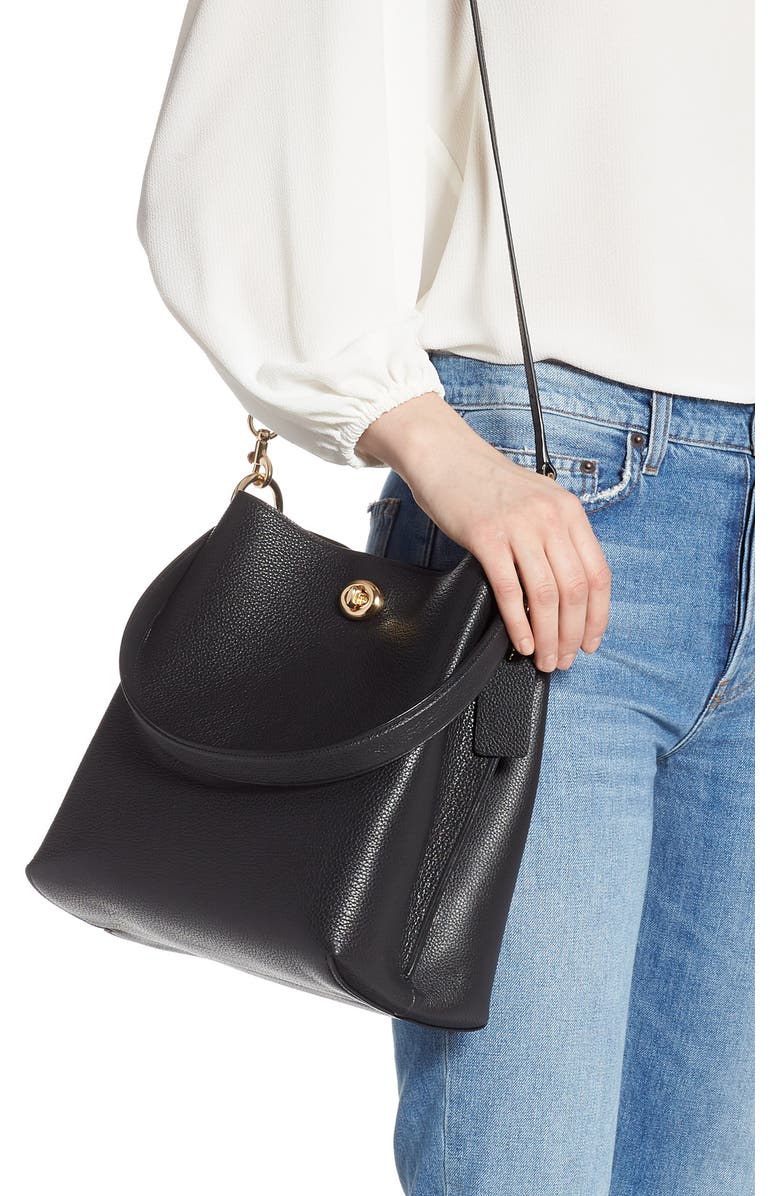 COACH Charlie Leather Bucket Bag, Alternate, color,