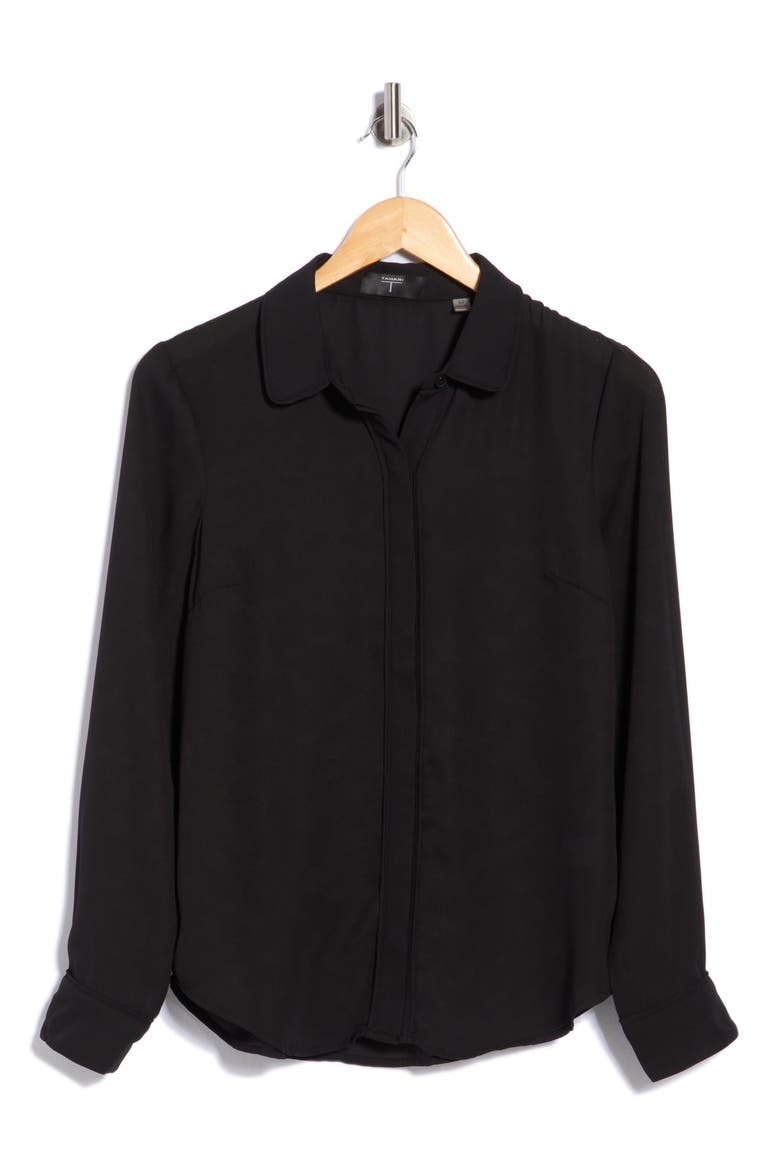 Relaxed Long Sleeve Shirt, Main, color, BLACK