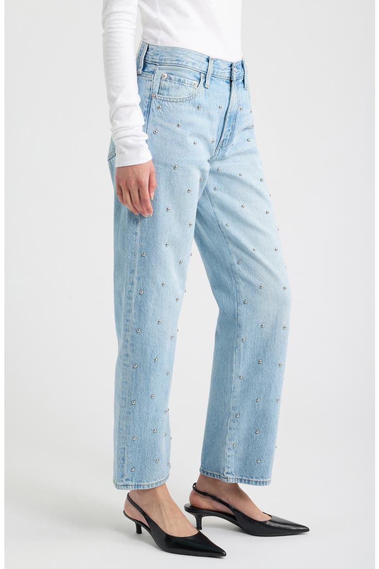 Lexi Distressed Studded Crop Barrel Jeans, Alternate, color, ARIES