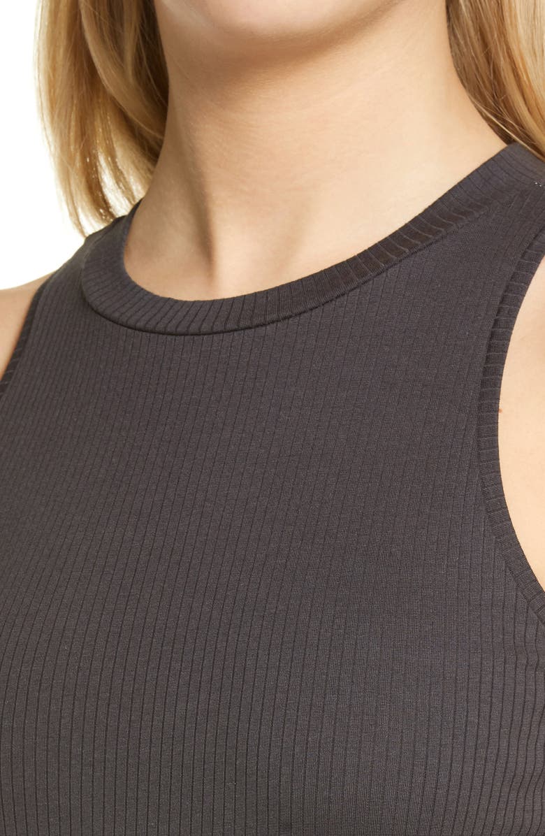 AWARE by VERO MODA Lavender Ribbed Stretch Organic Cotton Tank Dress, Alternate, color, Phantom