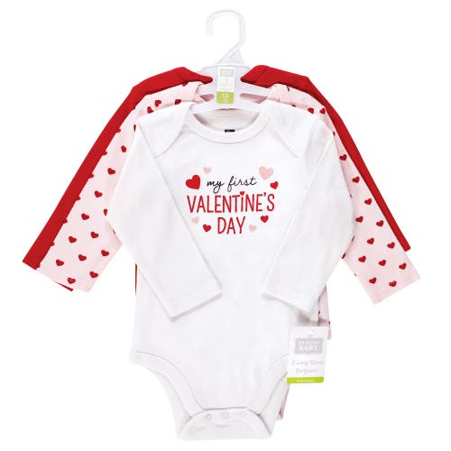 Hudson Baby Infant Breathable Cotton Long-sleeve Bodysuit Bundle 3 Count In Multi