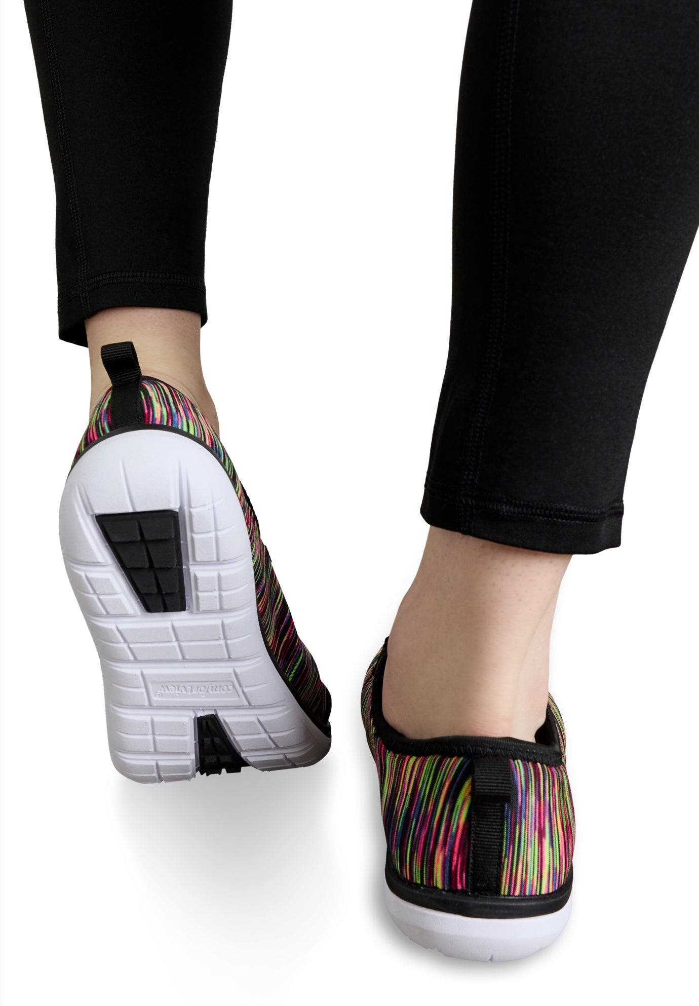 Comfortview The Cv Sport Ariya Textured Knit Slip On Sneaker, Alternate, color, Black