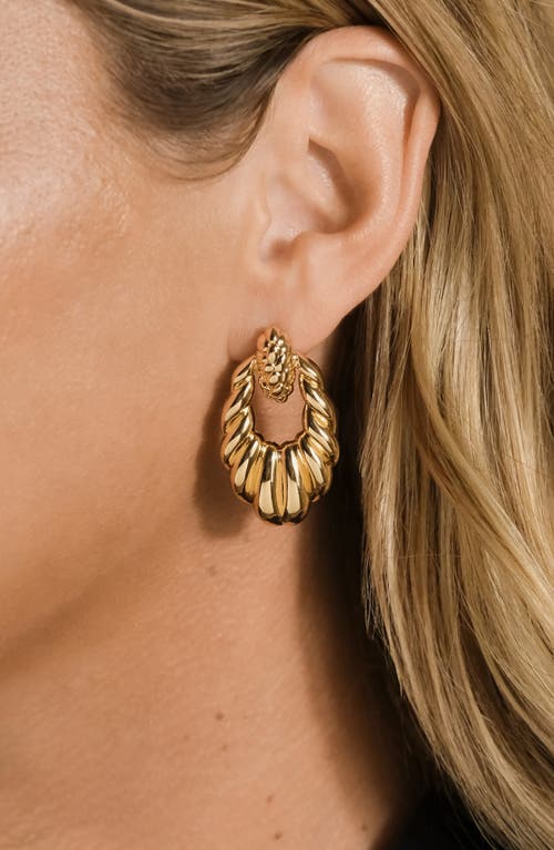 Sterling Forever Enid Textured Door Knocker Stud Earrings