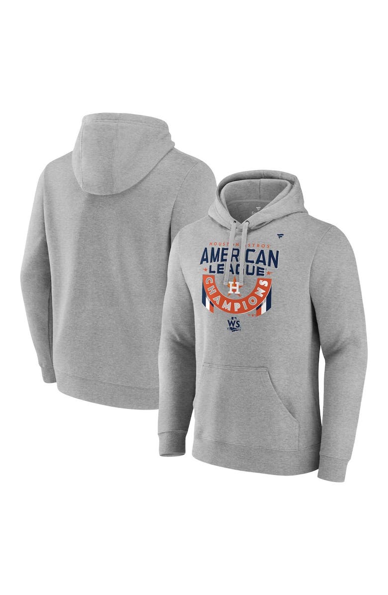 FANATICS Men's Fanatics Heather Gray Houston Astros 2022 American League Champions Locker Room Pullover Hoodie, Alternate, color,