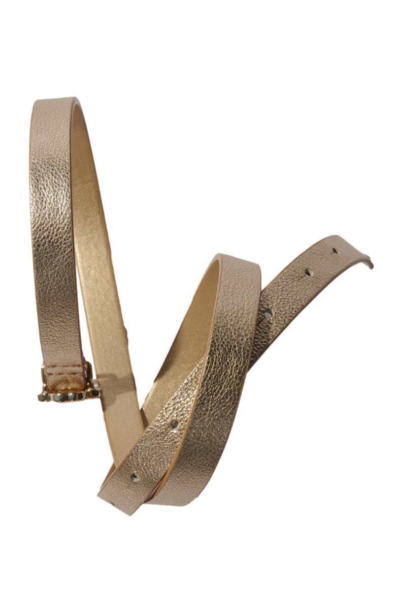 maje Slim belt with Clover buckle, Alternate, color, Light Gold