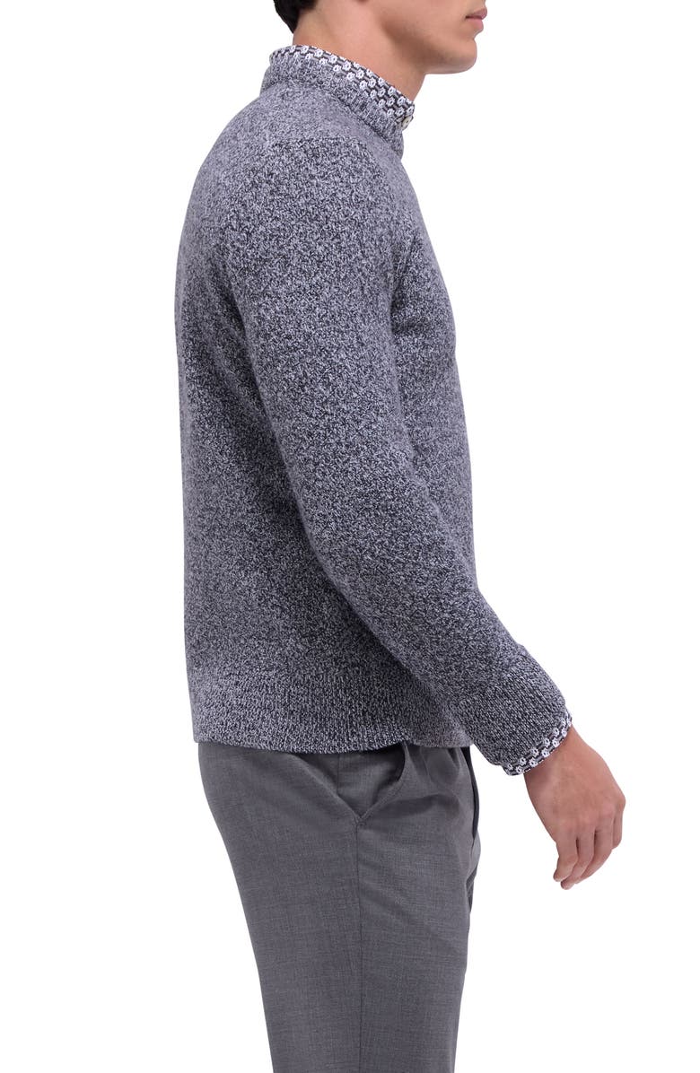 Bugatchi Mouliné Merino Wool Sweater, Alternate, color, Chalk