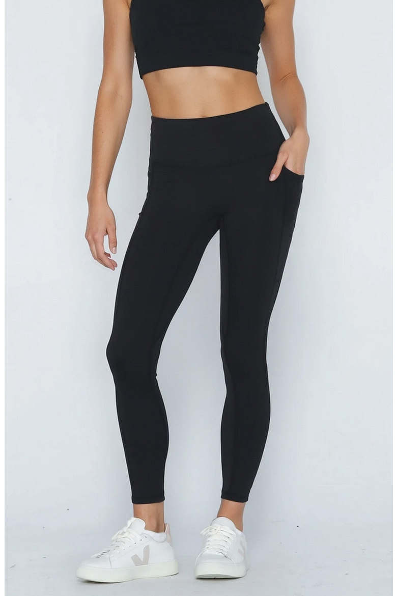 The Daily Support Pocket Postpartum Legging, Main, color, Noir