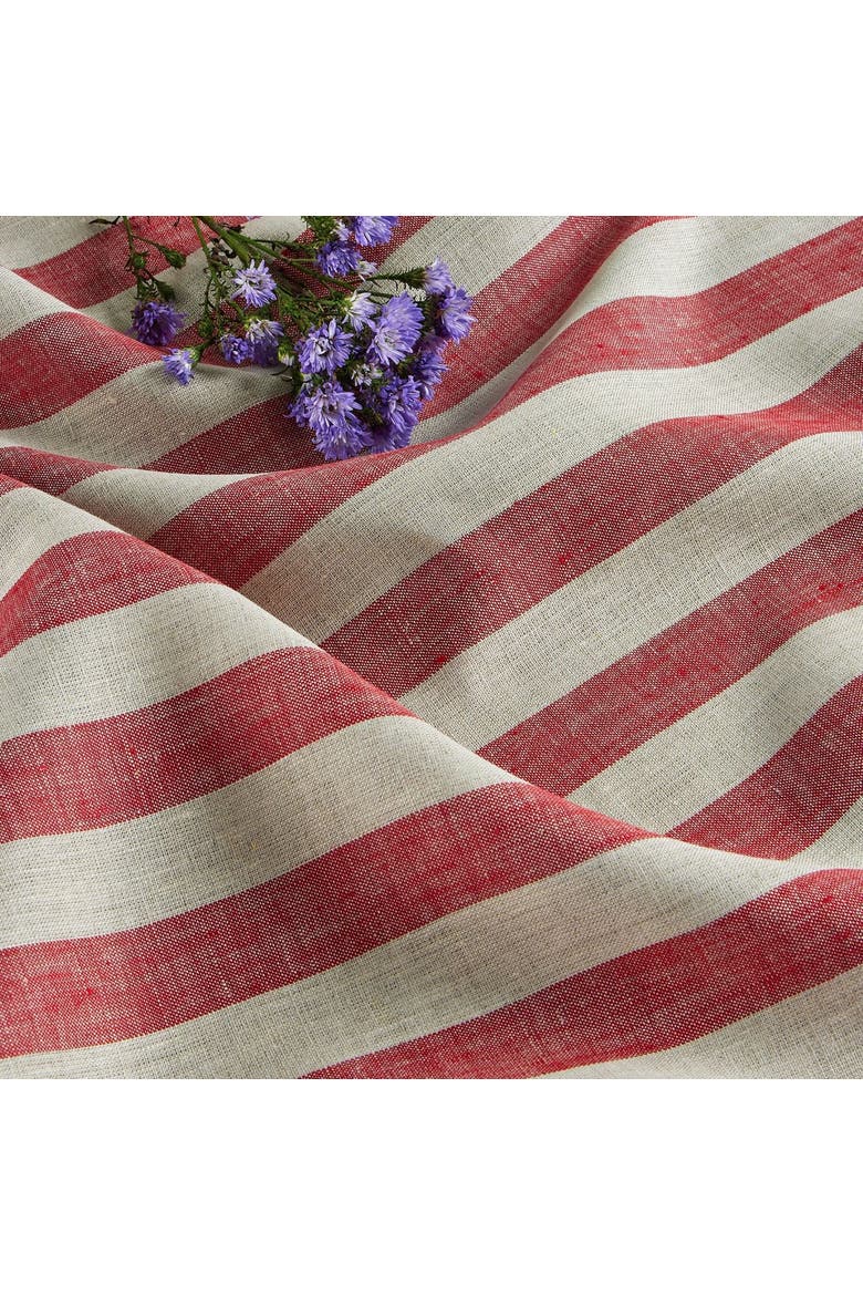Linen Dinner Napkins - Sorrento Stripe, Alternate, color, Red and Natural