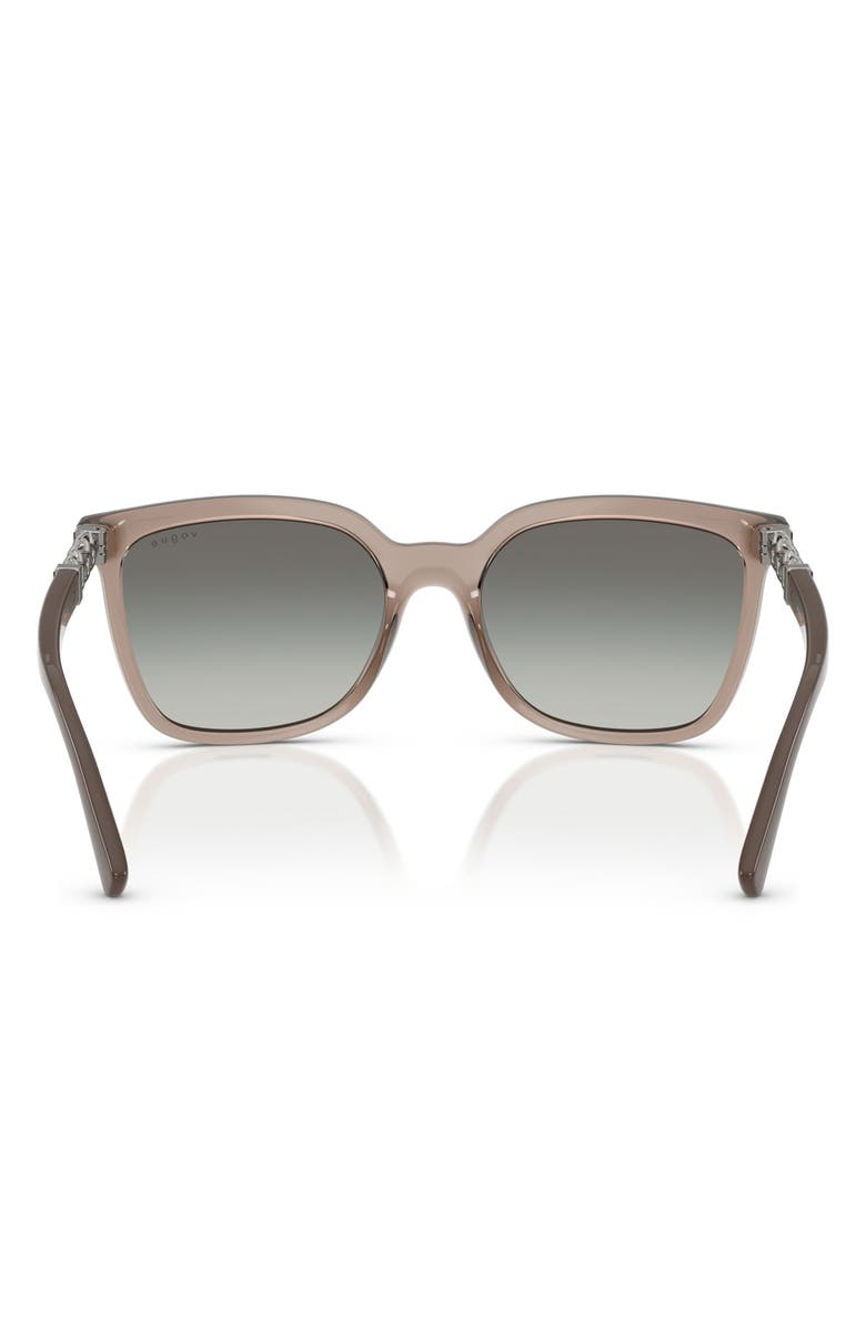 VOGUE 55mm Polarized Gradient Square Sunglasses, Alternate, color, Transparent Brown
