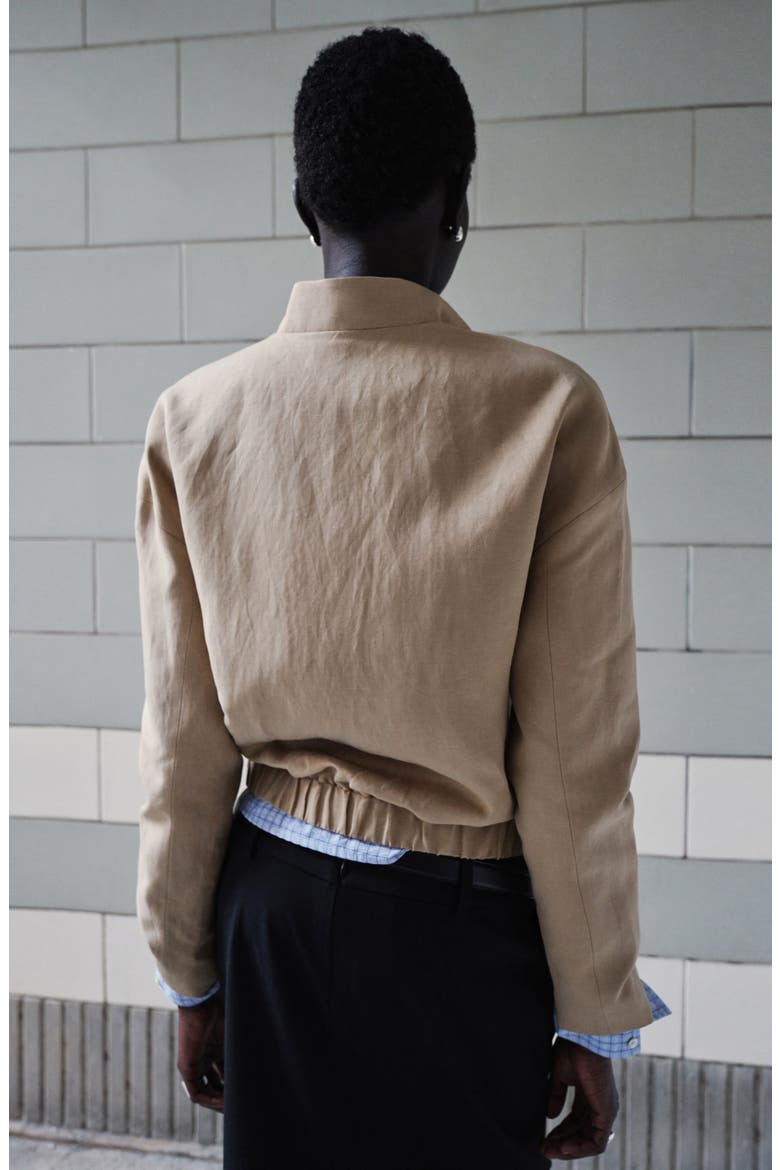 Linen Blend Jacket, Alternate, color, BEIGE