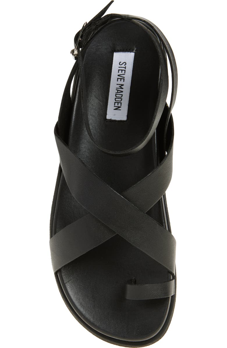 Steve Madden Mira Ankle Strap Platform Sandal, Alternate, color, Black Leather