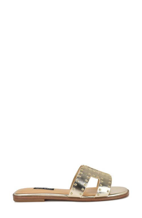 Nine West Giny Slide Sandal In Gold