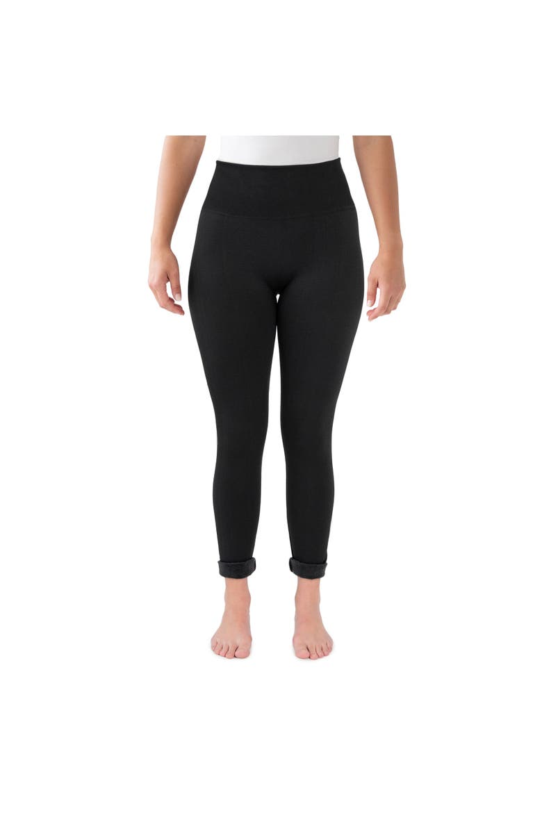 High Waisted Fur Lined Leggings, Main, color, Black