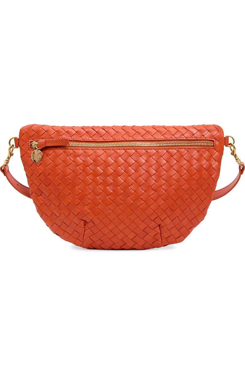 Clare V. Medium Grande Woven Leather Belt Bag, Main, color, Saltillo