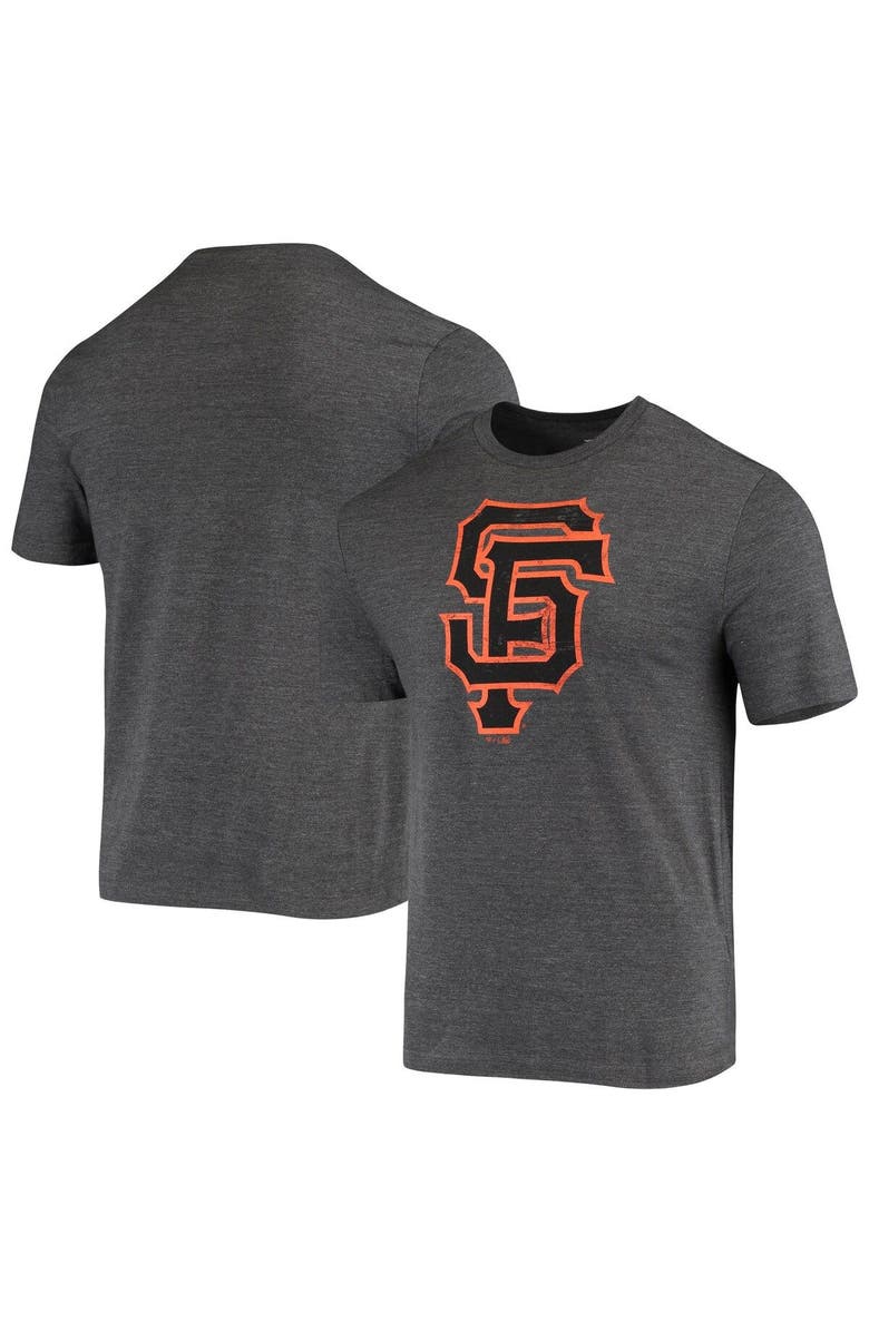 FANATICS Men's Fanatics Branded Charcoal San Francisco Giants Weathered Official Logo Tri-Blend T-Shirt, Main, color, Charcoal