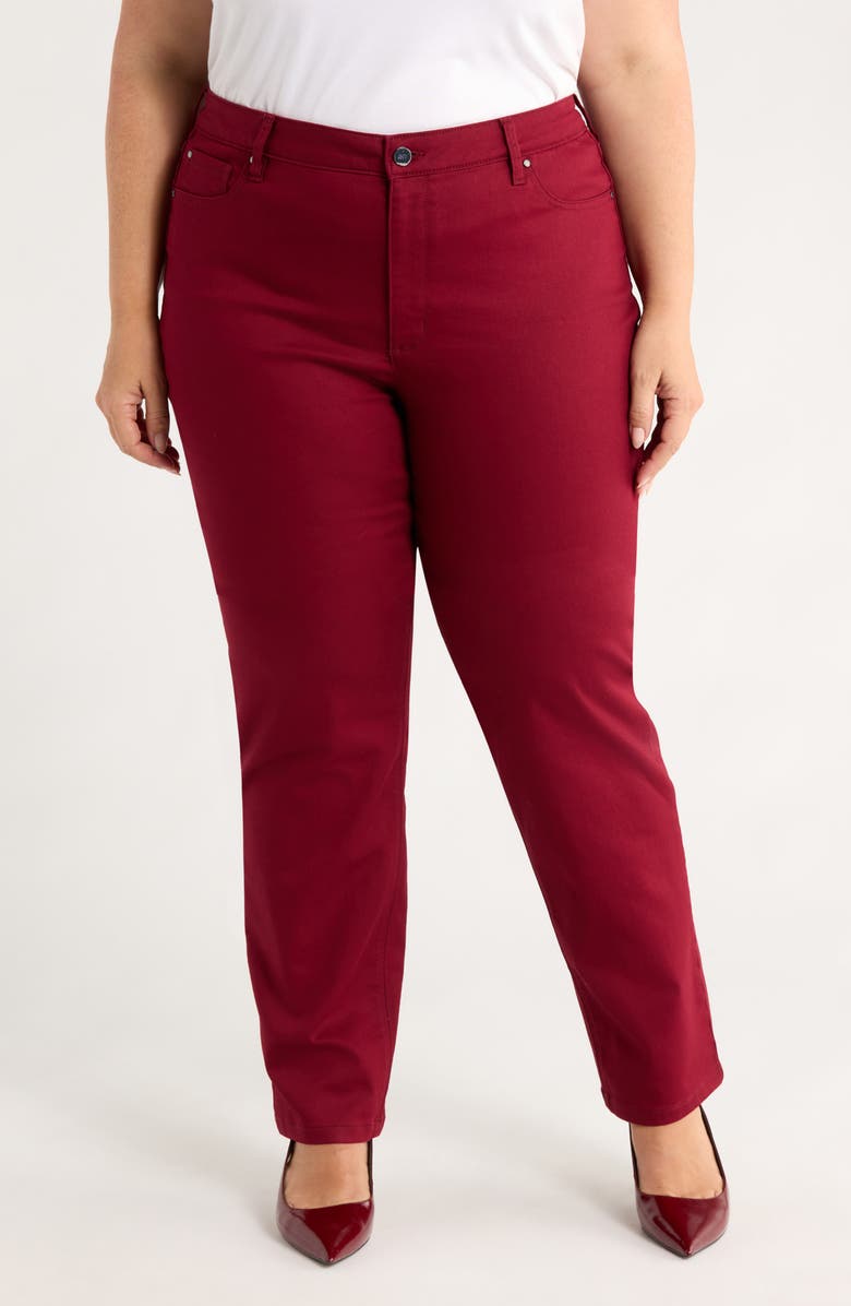 Jones New York Lexington Straight Leg Jeans, Main, color, Bordeaux