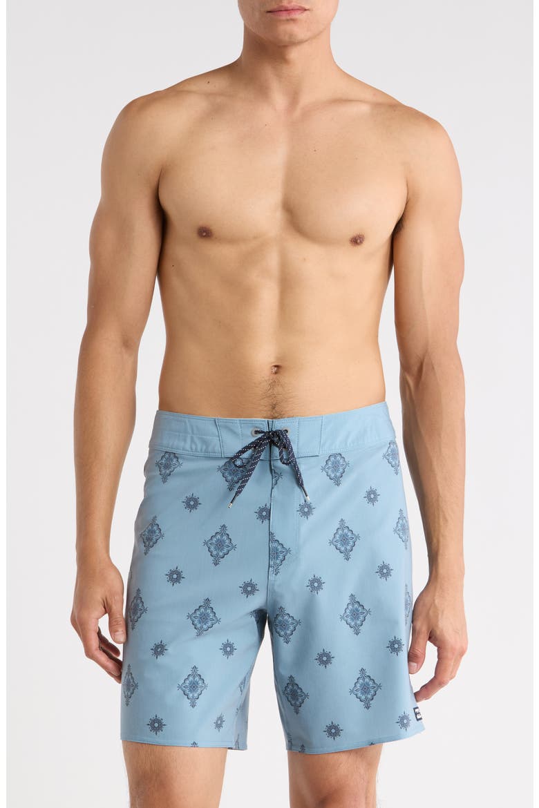 Good Times Pro Board Shorts, Main, color, BLUE FOG