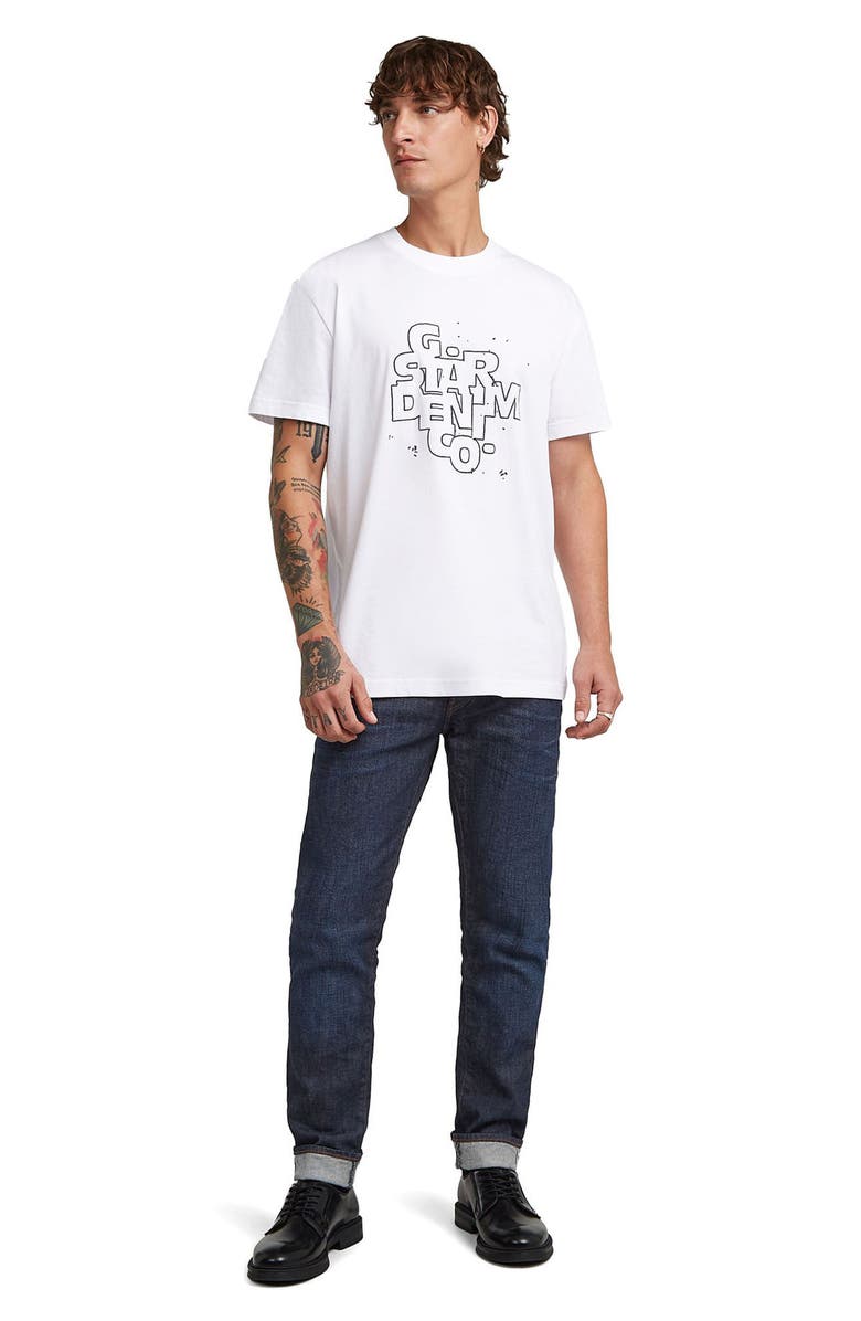 G-STAR HD Print Organic Cotton Graphic T-Shirt, Alternate, color, White