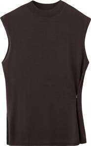 MANGO Side Gather Mock Neck Sweater Vest