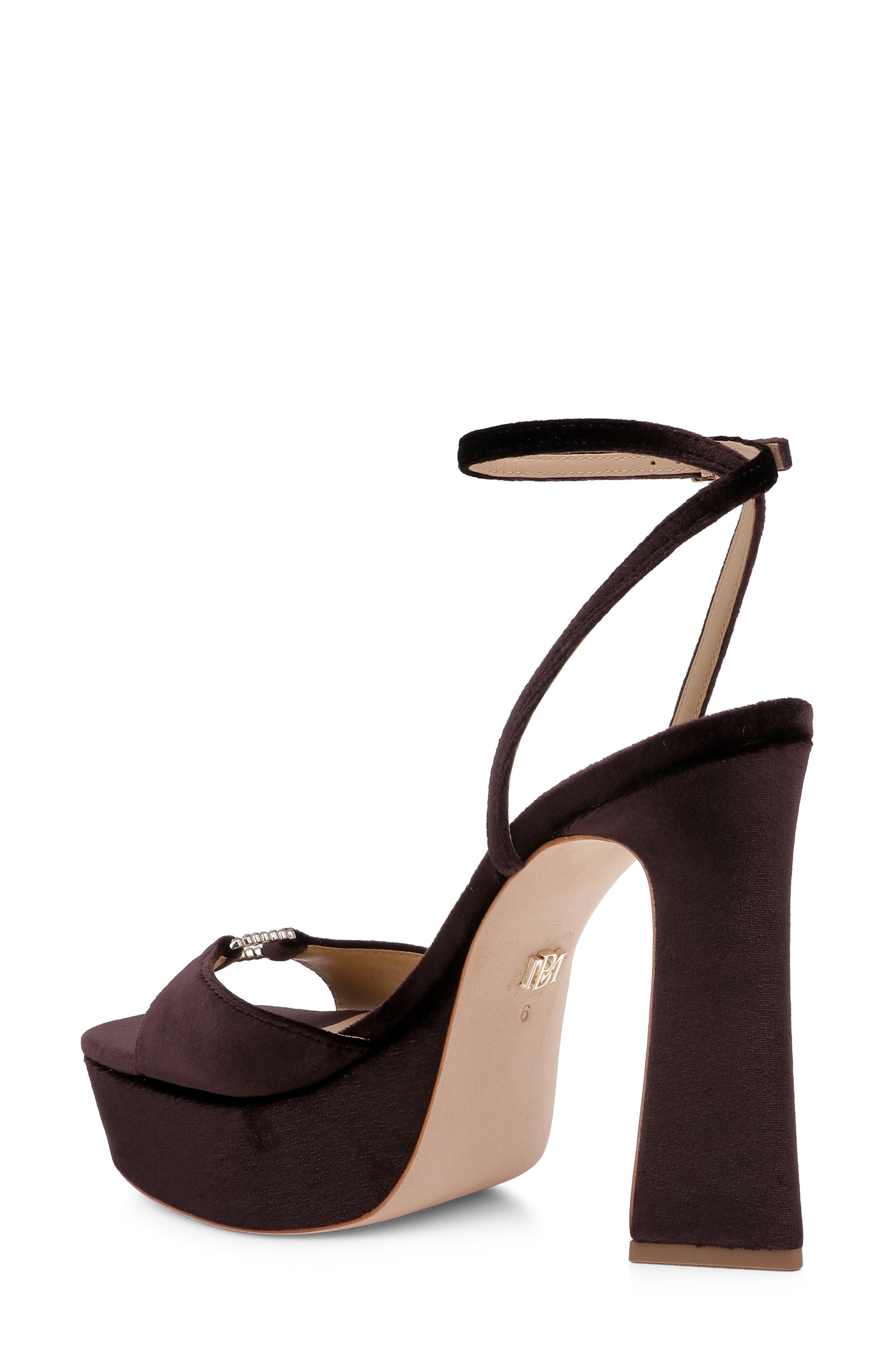 Romina Ankle Strap Platform Sandal, Alternate, color, DARK BROWN