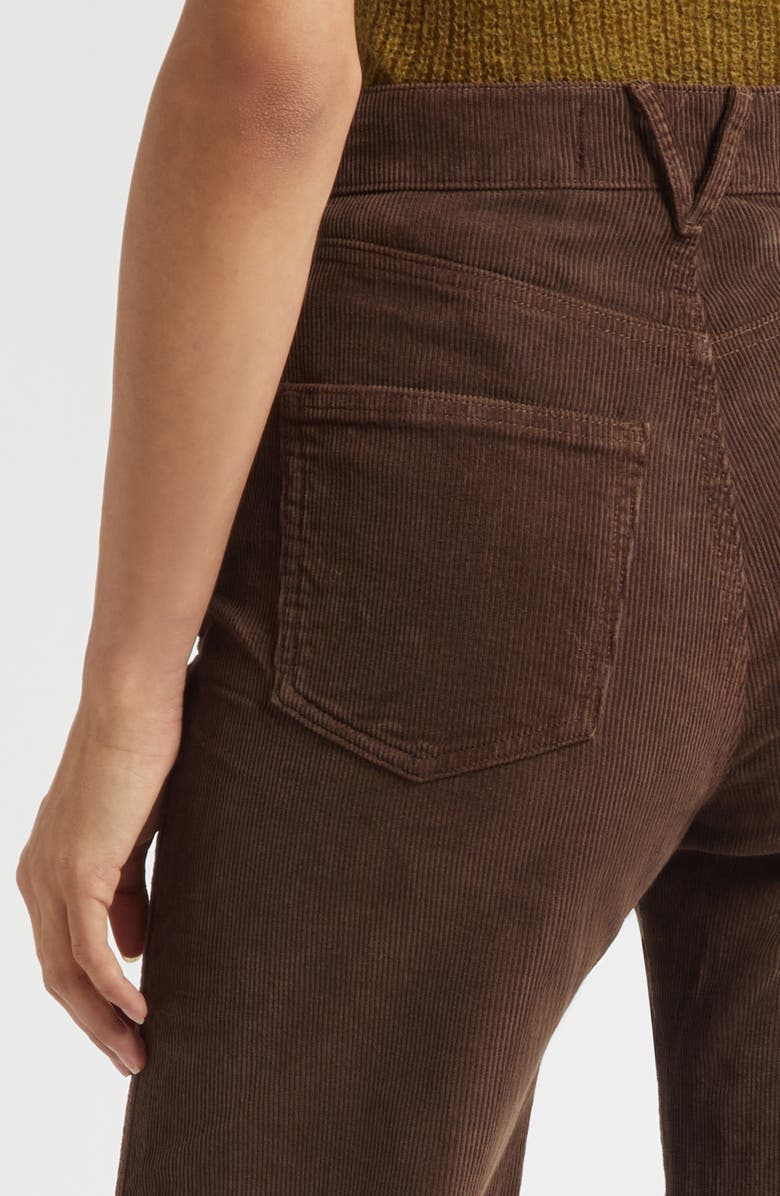 Veronica Beard Taylor High Waist Wide Leg Corduroy Pants, Alternate, color, Dark Umber