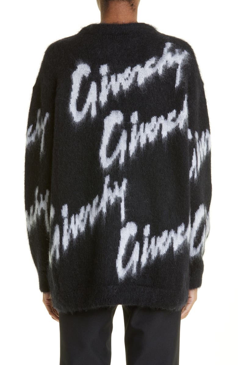 Givenchy Intarsia Logo Crewneck Mohair & Wool Blend Sweater, Alternate, color,