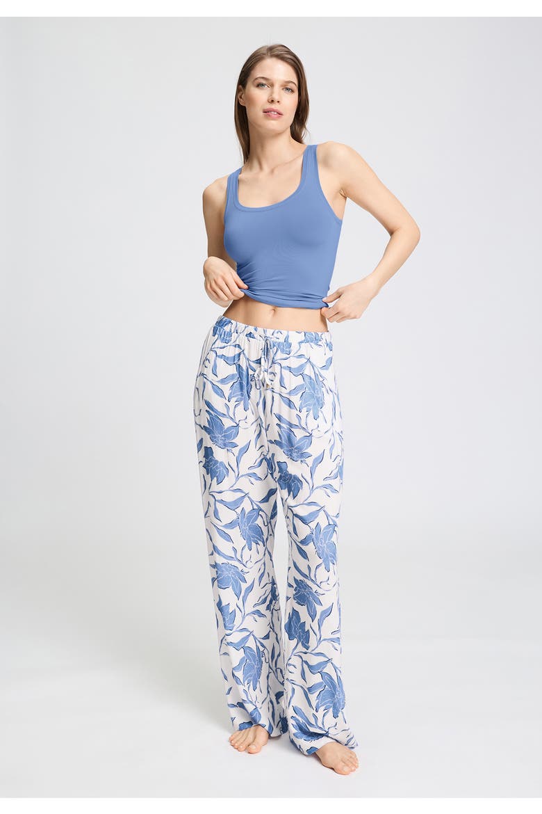 Sleep And Lounge Soft Woven Pants, Alternate, color, Graceful Forms