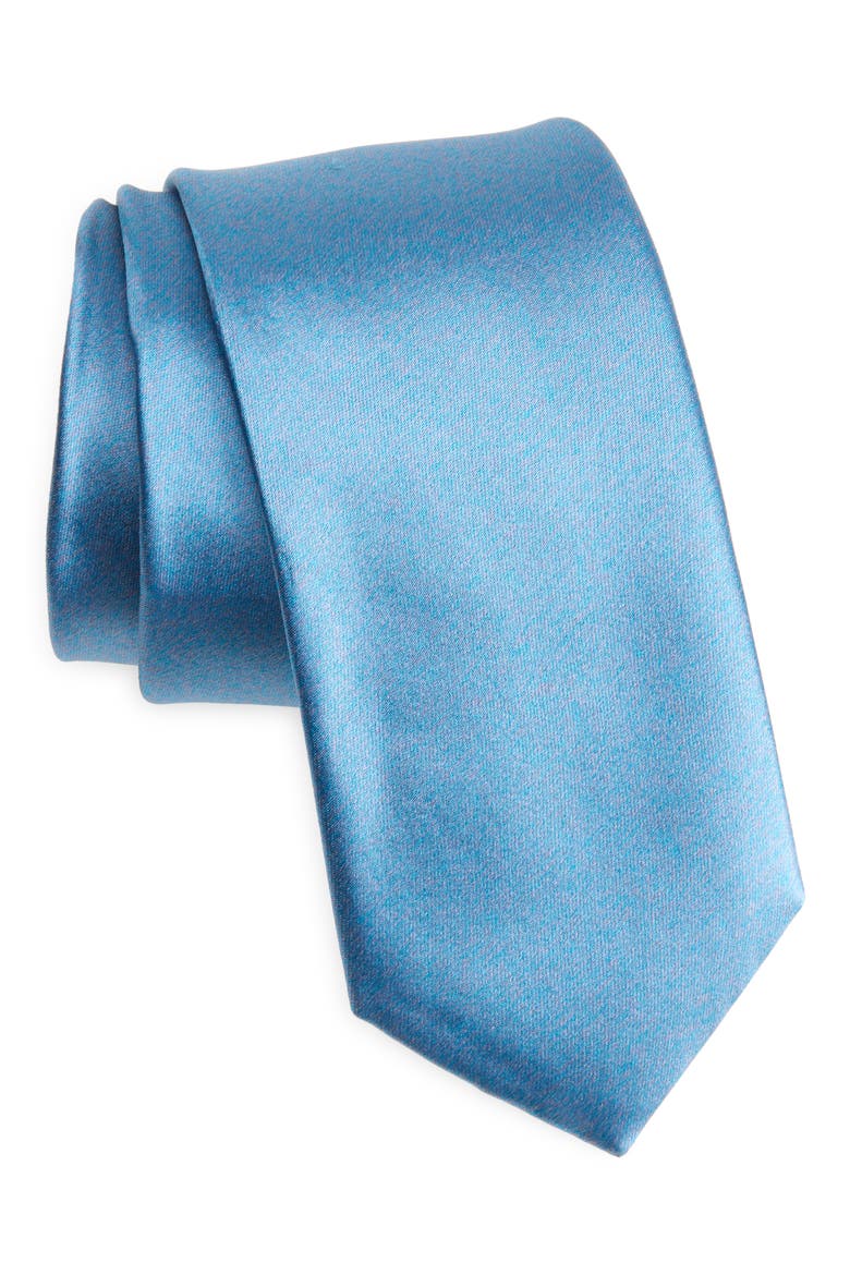 Merritt Solid Silk Tie, Main, color, LIGHT BLUE