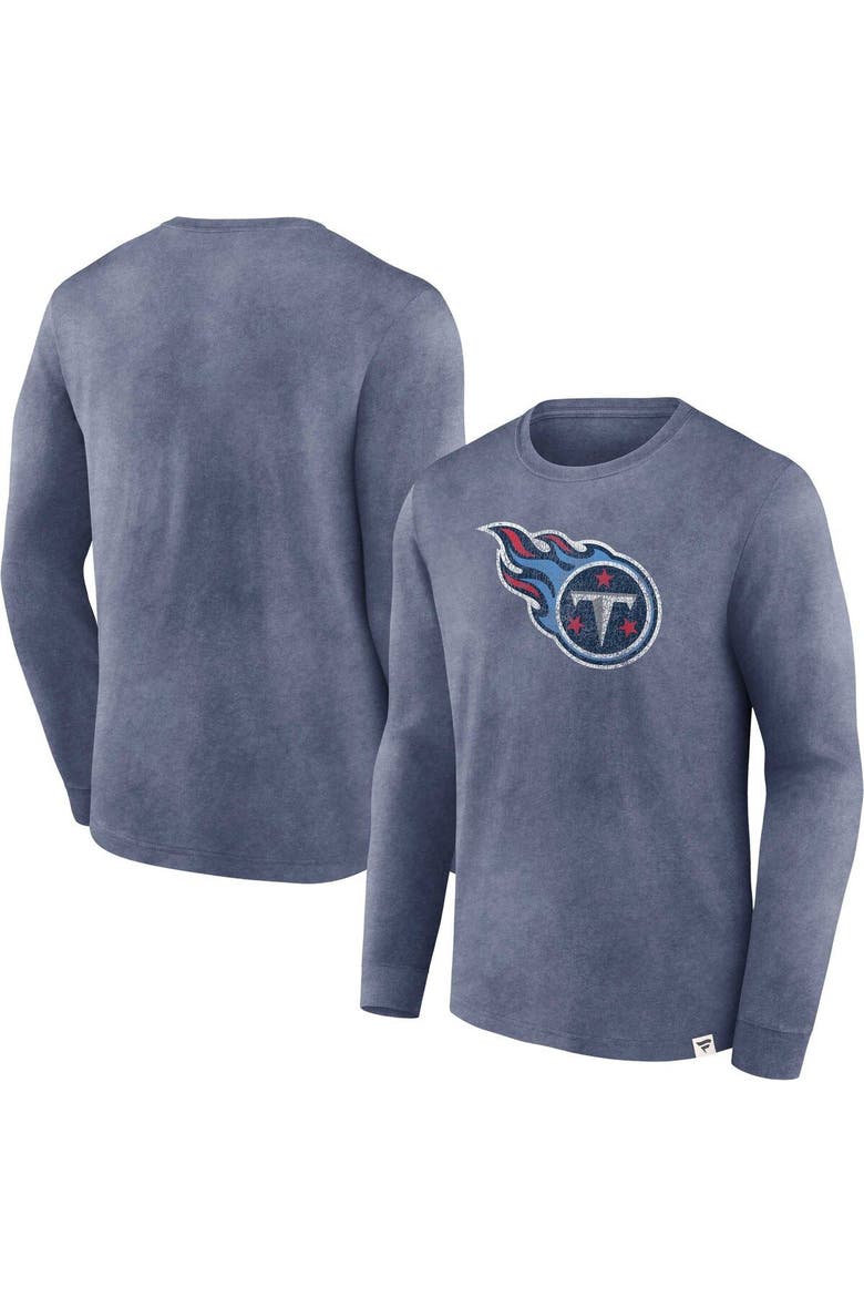 Men's Fanatics Branded  Heather Navy Tennessee Titans Washed Primary Long Sleeve T-Shirt, Main, color, Heather Navy
