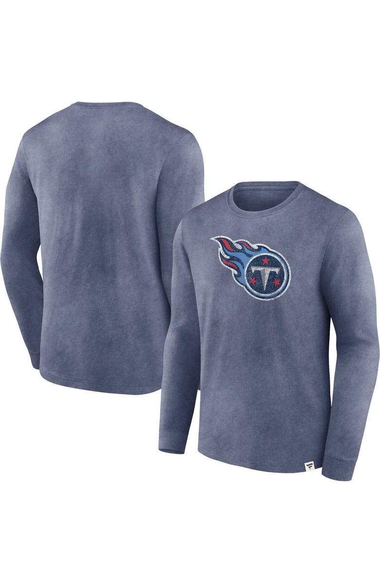 FANATICS Men's Fanatics Branded  Heather Navy Tennessee Titans Washed Primary Long Sleeve T-Shirt, Main, color, Heather Navy