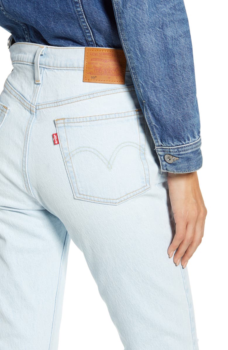 Levi's<sup>®</sup> 501<sup>®</sup> Ripped High Waist Crop Straight Leg Jeans, Alternate, color,