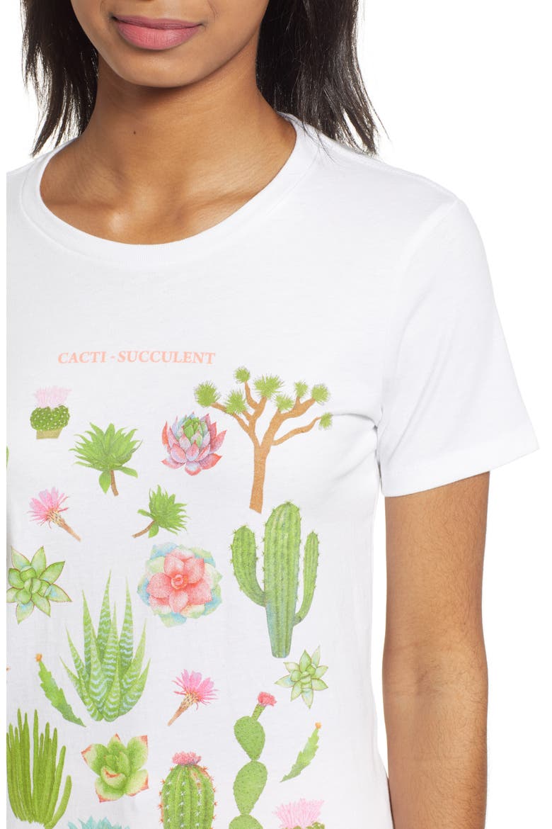 Botanic Succulents Graphic Tee, Alternate, color, WHITE