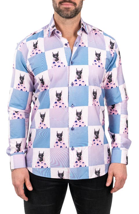 Fibonacci Snoop Contemporary Fit Button-Up Shirt