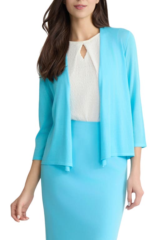 Kasper Self Edge Open Front Cardigan In Blue
