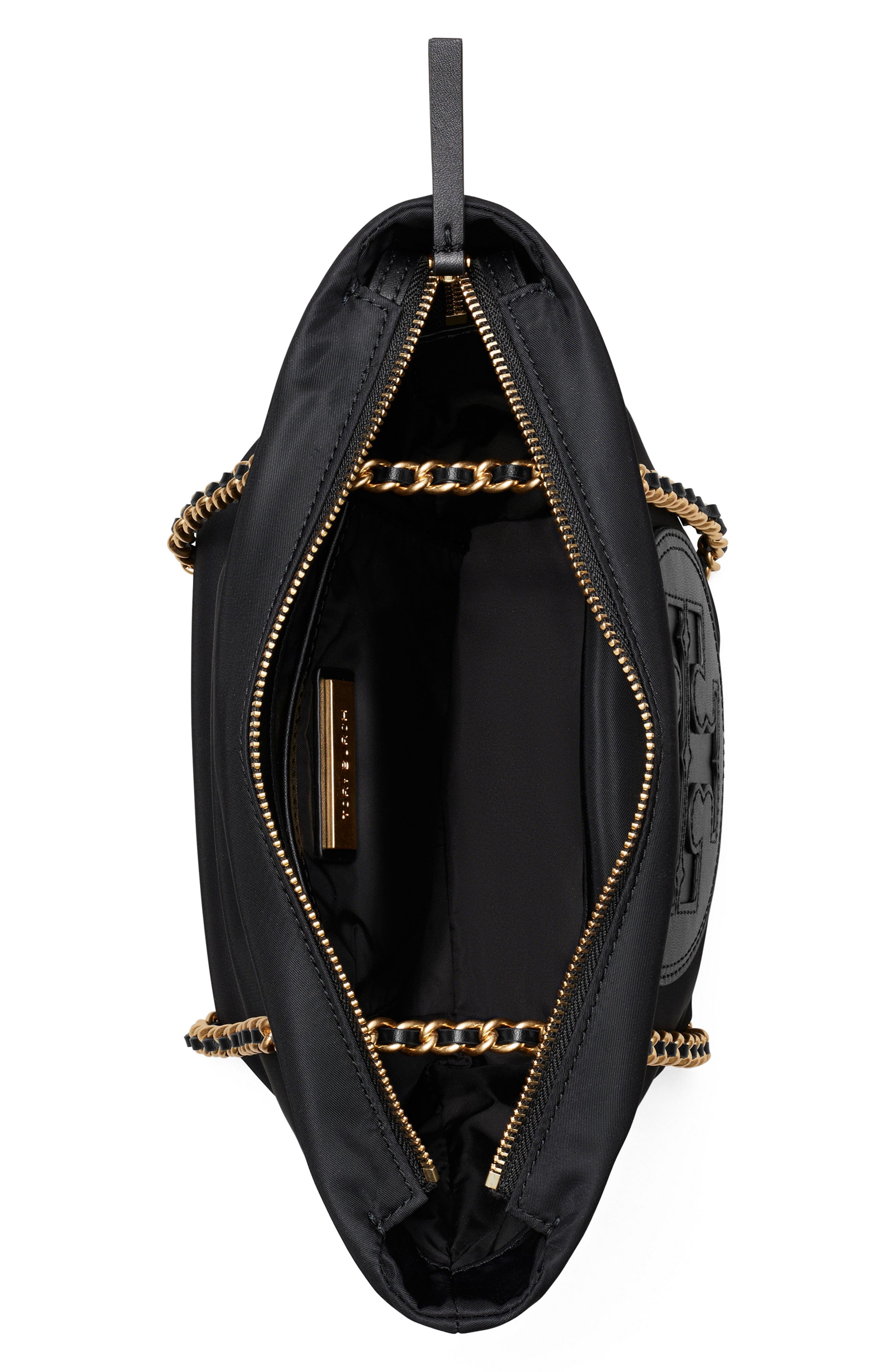 Tory Burch Small Ella Chain Convertible Crossbody Bag, Alternate, color, Black