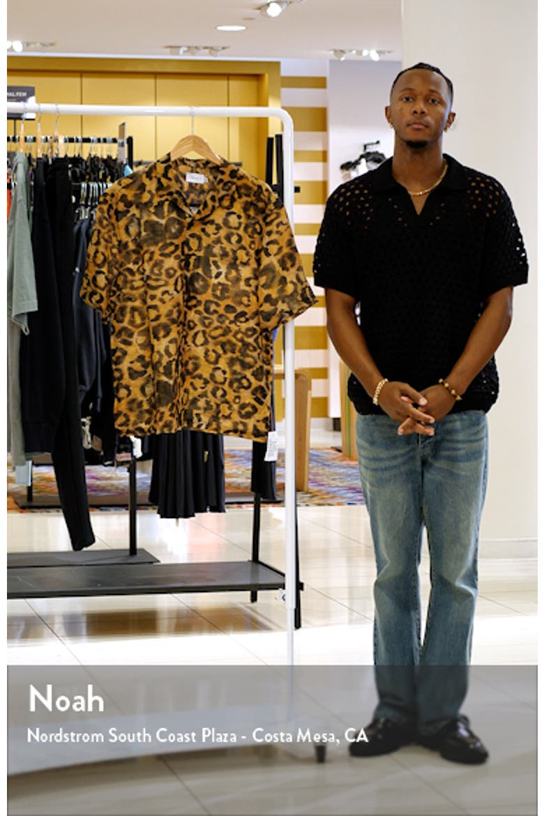 Topman Animal Print Camp Shirt (Men) | Nordstrom