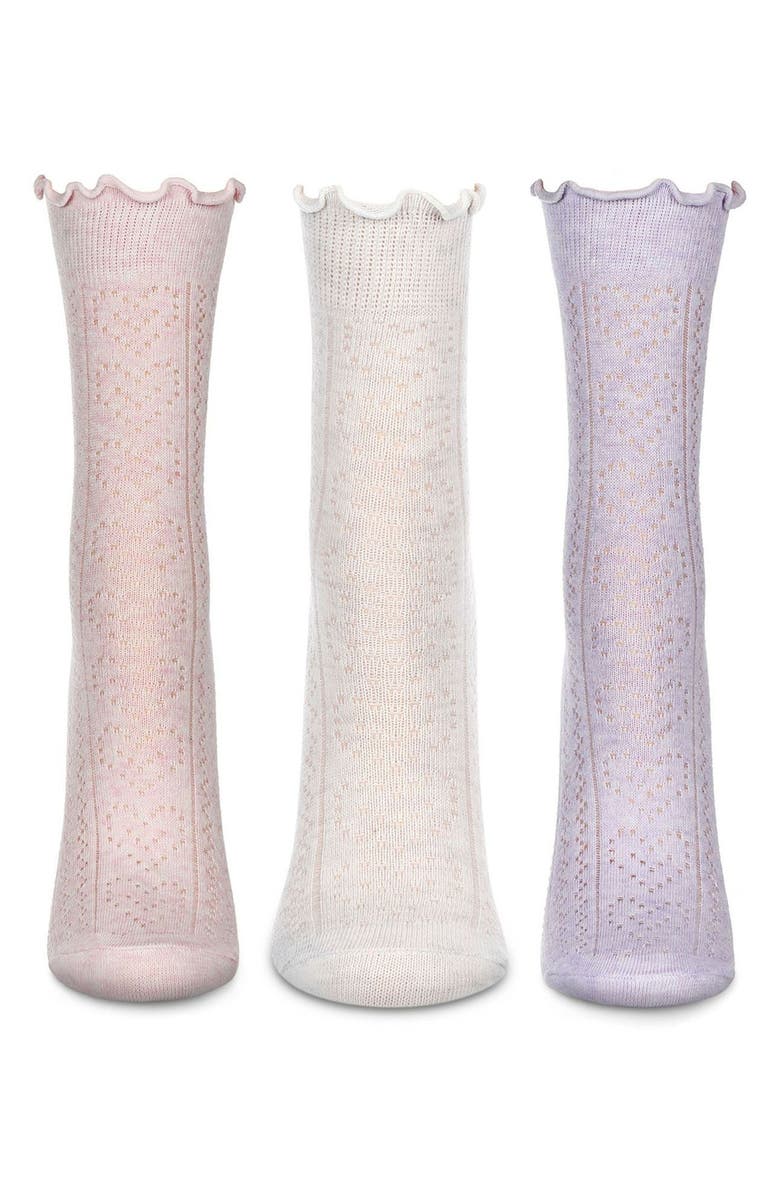 MeMoi Pointelle Assorted 3-Pack Crew Socks, Alternate, color, 