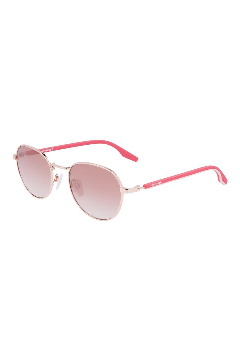 North End 51mm Round Sunglasses, Alternate, color, SHINY ROSE GOLD