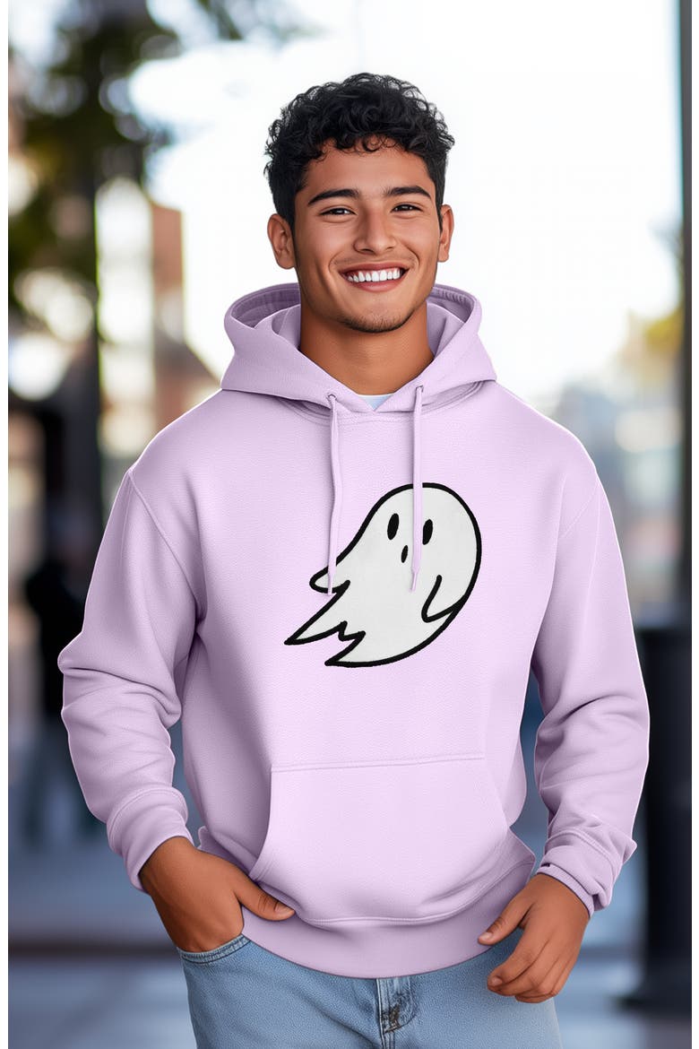 Giant Ghost Fleece Hoodie, Alternate, color, Orchid