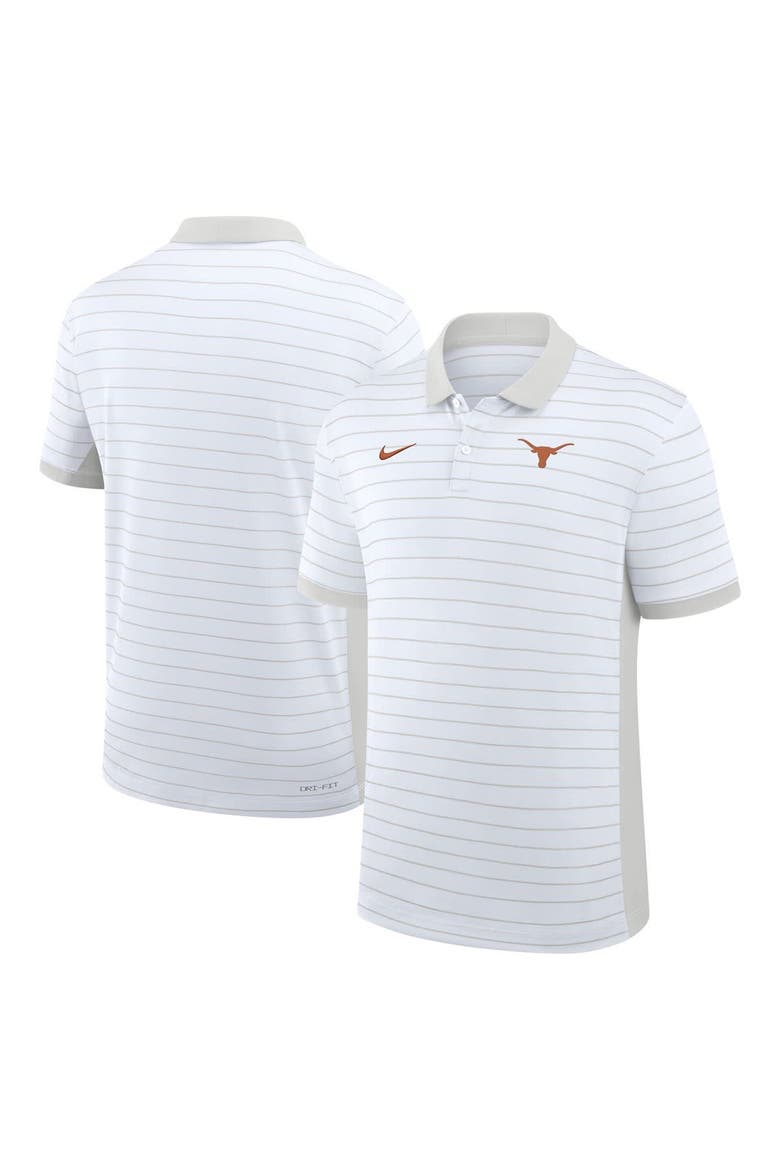 Men's Nike White Texas Longhorns 2025 Early Season Coaches Sideline Victory Stripe Performance Polo, Alternate, color, White
