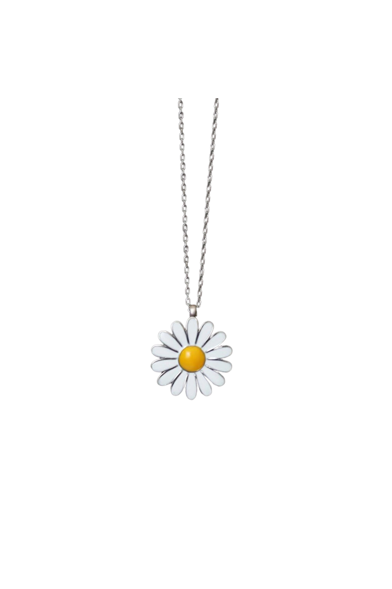 Sterling Silver Daisy Pendant Necklace, Main, color, Silver
