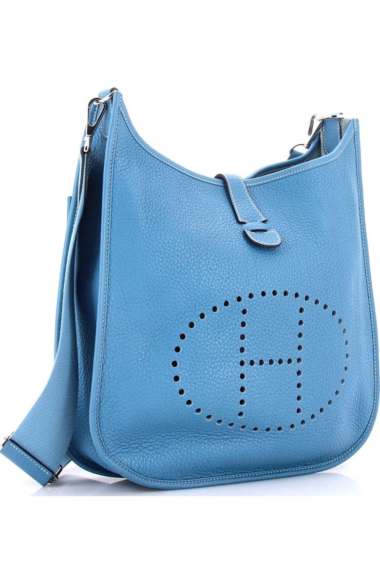 Pre-Owned Hermes Evelyne Bag Gen III Clemence GM, Alternate, color, Bleu Jean