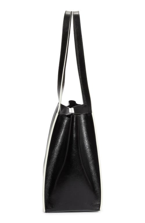 Marni Small East/west Leather Tote In Black