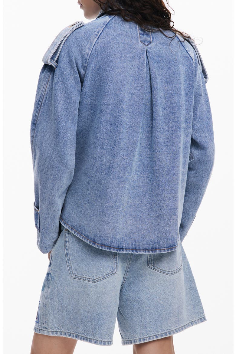 Oversize Denim Trucker Jacket, Alternate, color, LIGHT BLUE